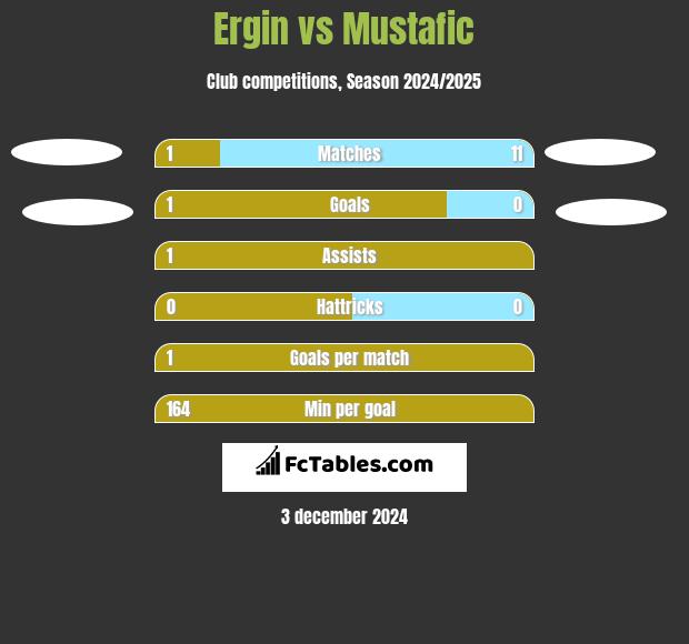 Ergin vs Mustafic h2h player stats