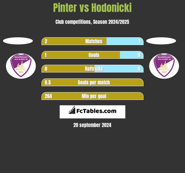 Pinter vs Hodonicki h2h player stats