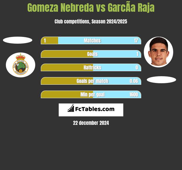 Gomeza Nebreda vs GarcÃ­a Raja h2h player stats