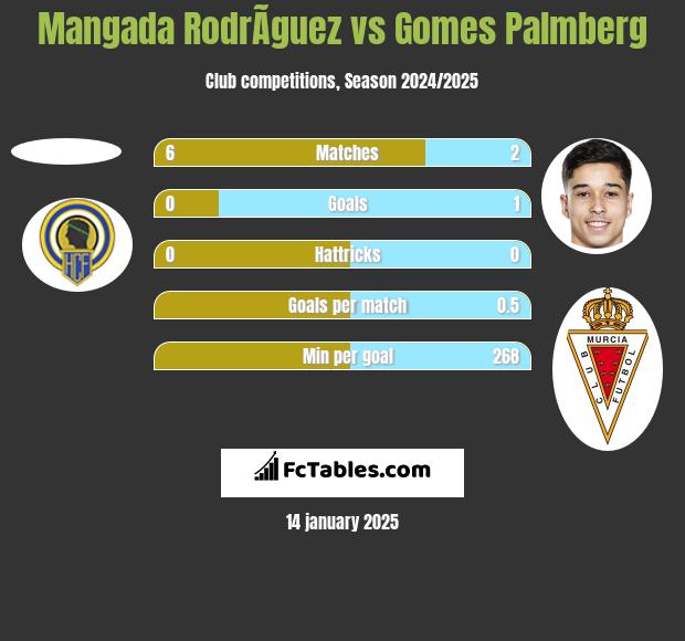 Mangada RodrÃ­guez vs Gomes Palmberg h2h player stats