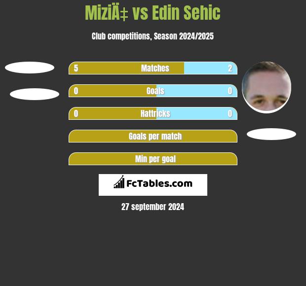 MiziÄ‡ vs Edin Sehic h2h player stats