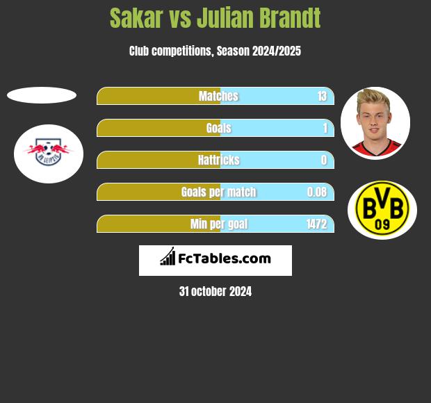 Sakar vs Julian Brandt h2h player stats