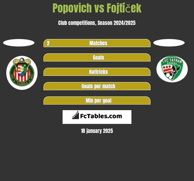 Popovich vs Fojtíček h2h player stats