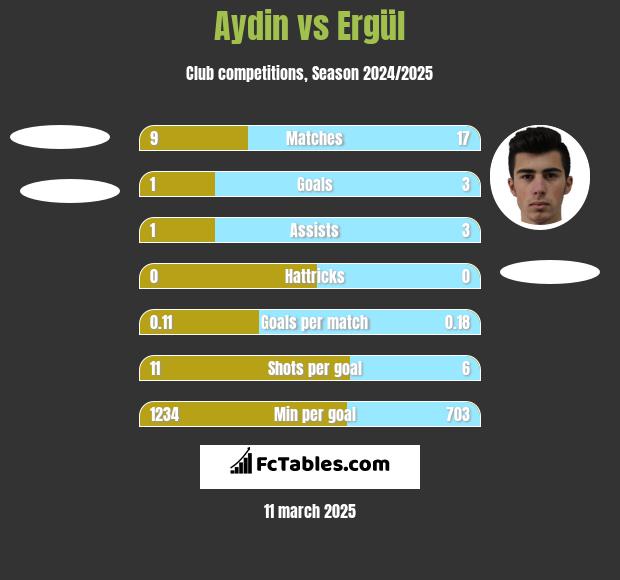 Aydin vs Ergül h2h player stats