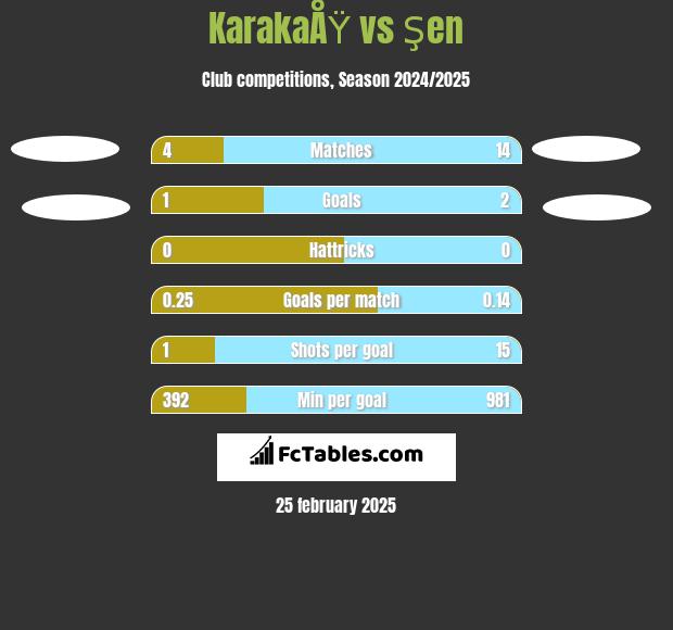 KarakaÅŸ vs Şen h2h player stats