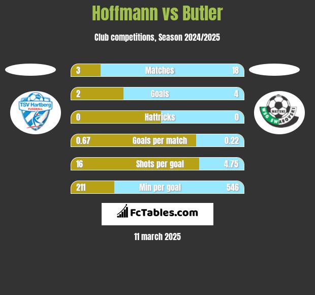 Hoffmann vs Butler h2h player stats