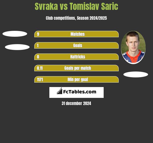 Svraka vs Tomislav Saric h2h player stats