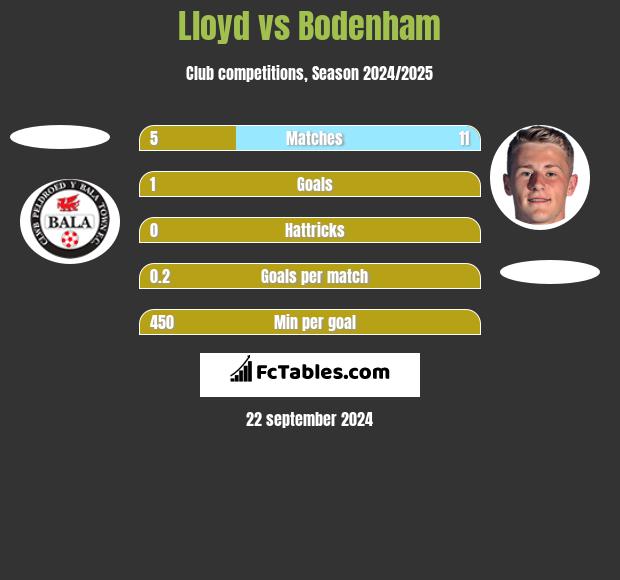 Lloyd vs Bodenham h2h player stats