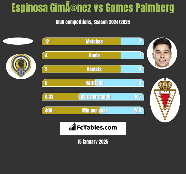 Espinosa GimÃ©nez vs Gomes Palmberg h2h player stats