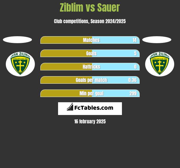 Ziblim vs Sauer h2h player stats