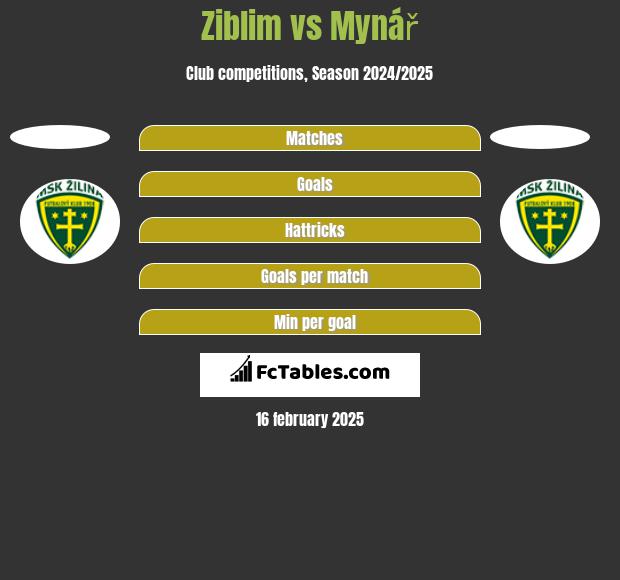 Ziblim vs Mynář h2h player stats