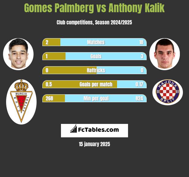 Gomes Palmberg vs Anthony Kalik h2h player stats