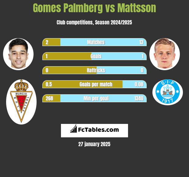 Gomes Palmberg vs Mattsson h2h player stats