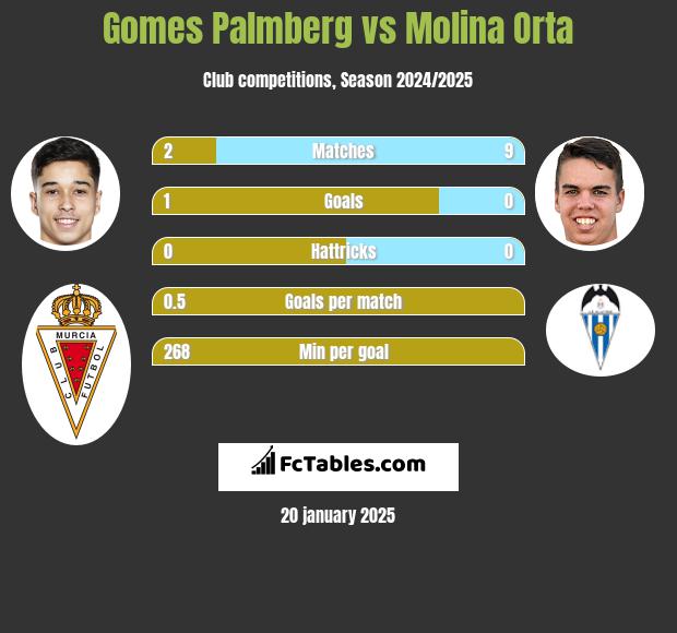 Gomes Palmberg vs Molina Orta h2h player stats