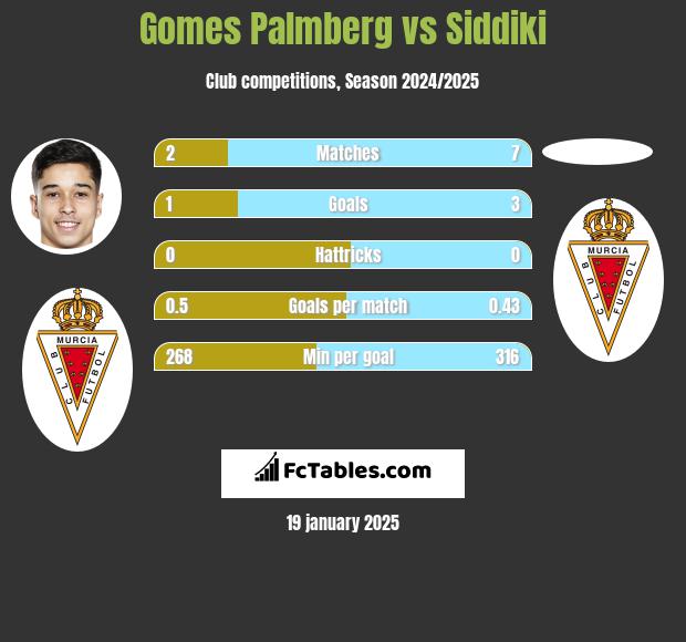 Gomes Palmberg vs Siddiki h2h player stats