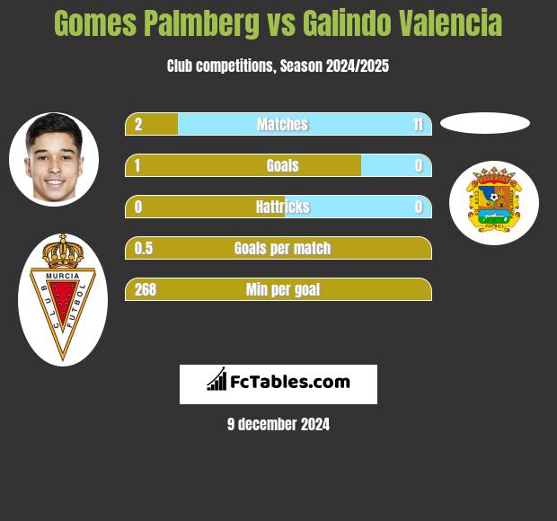 Gomes Palmberg vs Galindo Valencia h2h player stats