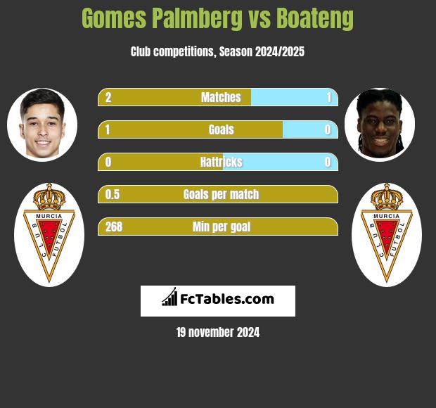 Gomes Palmberg vs Boateng h2h player stats