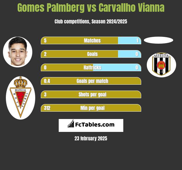 Gomes Palmberg vs Carvallho Vianna h2h player stats