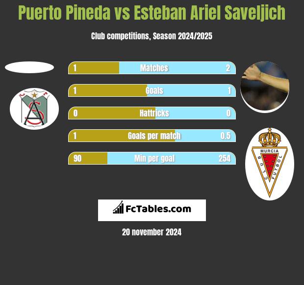 Puerto Pineda vs Esteban Ariel Saveljich h2h player stats