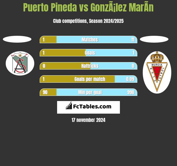 Puerto Pineda vs GonzÃ¡lez MarÃ­n h2h player stats