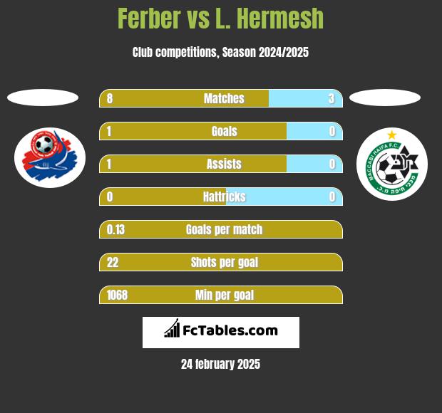 Ferber vs L. Hermesh h2h player stats