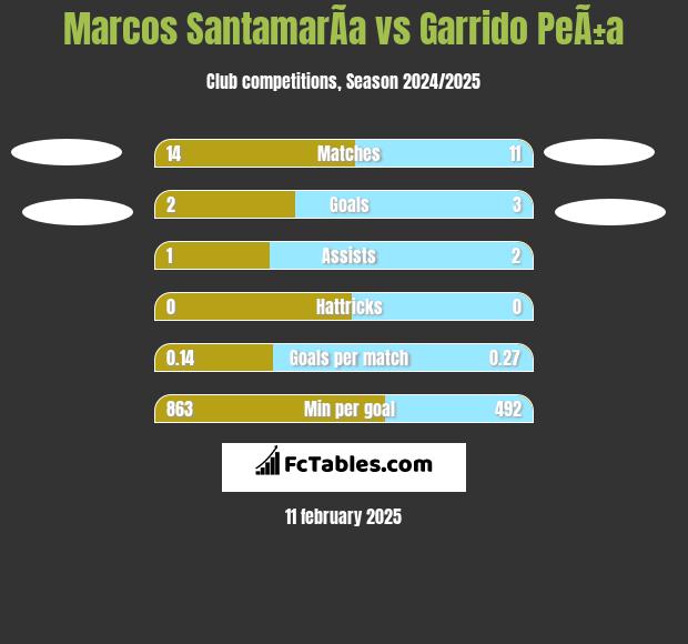 Marcos SantamarÃ­a vs Garrido PeÃ±a h2h player stats