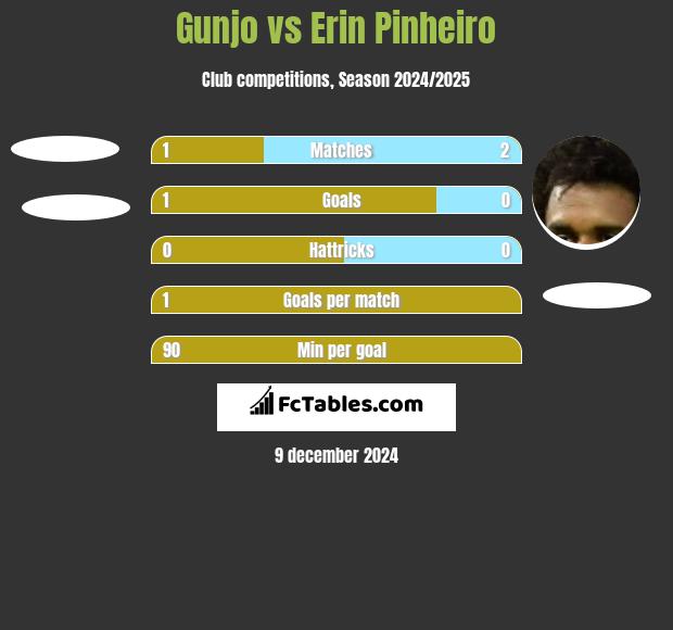 Gunjo vs Erin Pinheiro h2h player stats