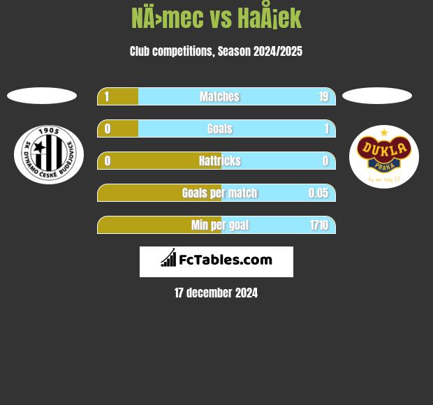 NÄ›mec vs HaÅ¡ek h2h player stats