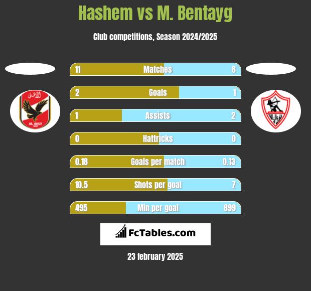 Hashem vs M. Bentayg h2h player stats