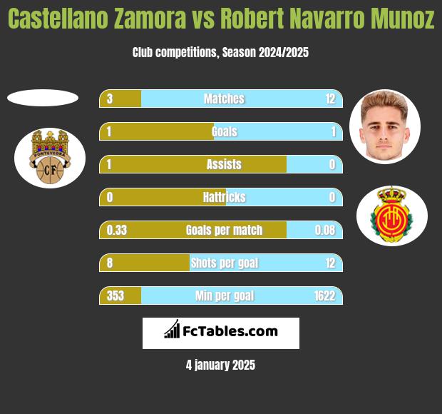 Castellano Zamora vs Robert Navarro Munoz h2h player stats