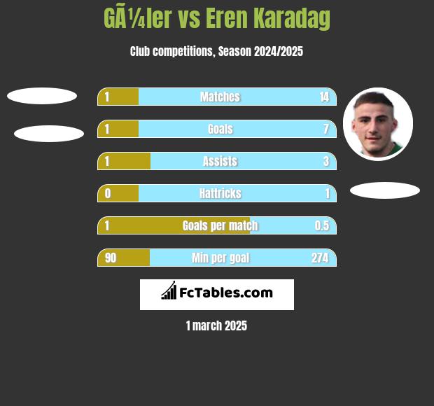 GÃ¼ler vs Eren Karadag h2h player stats