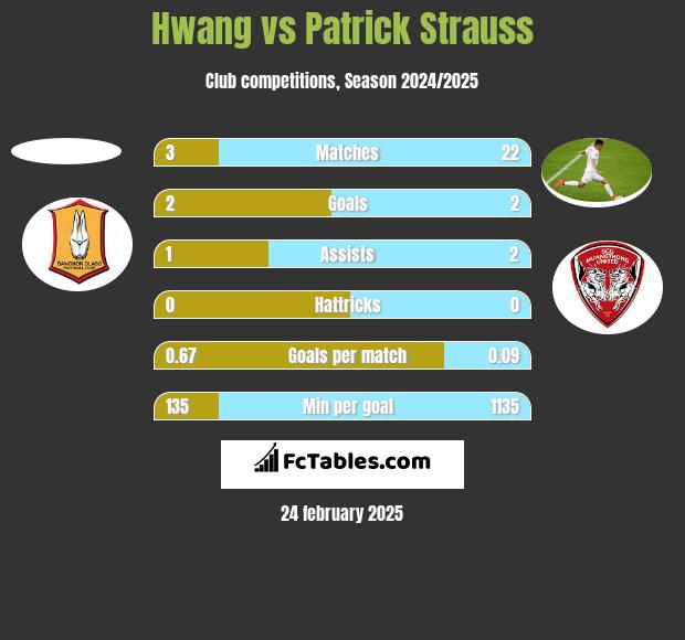 Hwang vs Patrick Strauss h2h player stats