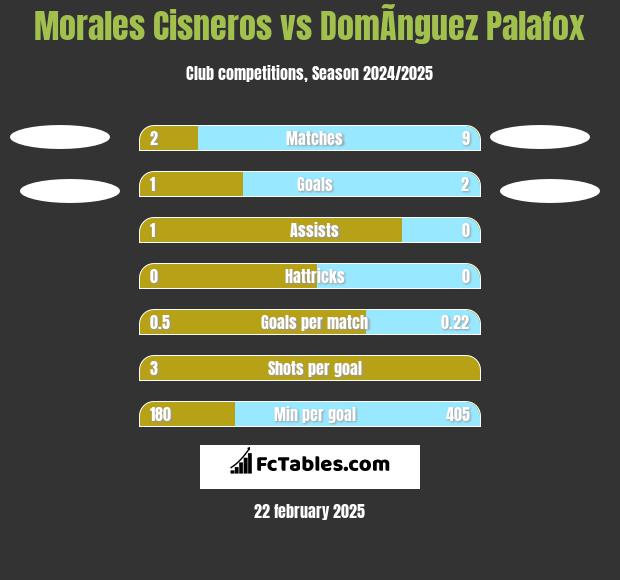 Morales Cisneros vs DomÃ­nguez Palafox h2h player stats